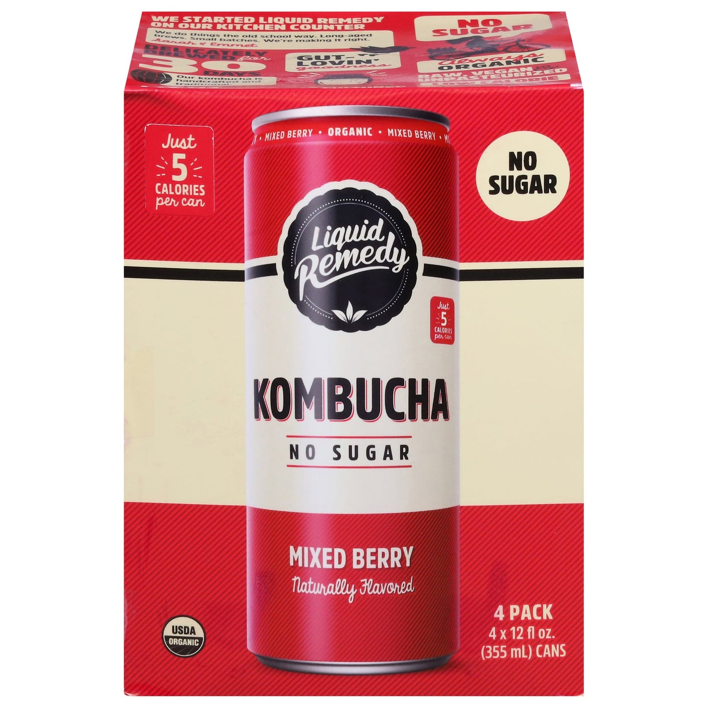 Remedy Kombucha Mixed Berry - 6 of 4/12 fl oz - Organic & Refreshing Probiotic Drink