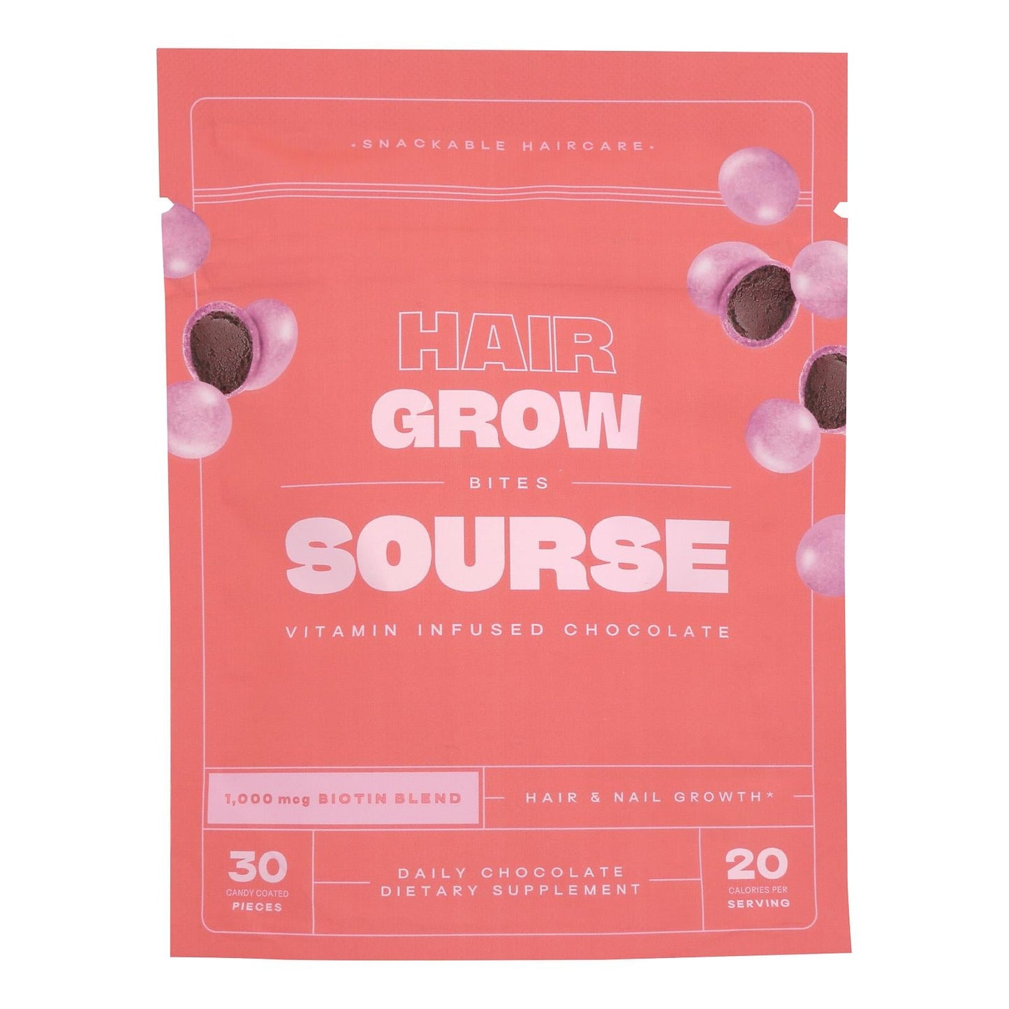 Sourse Hair Grow Bites - 6-30 Count - Hair Vitamin Gummies for Faster Hair Growth