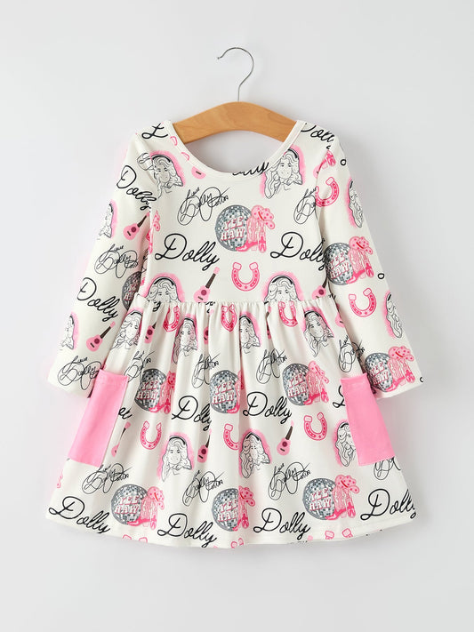 Christmas Holiday Cheer: Christmas Lights and Candy Print Girls Dress