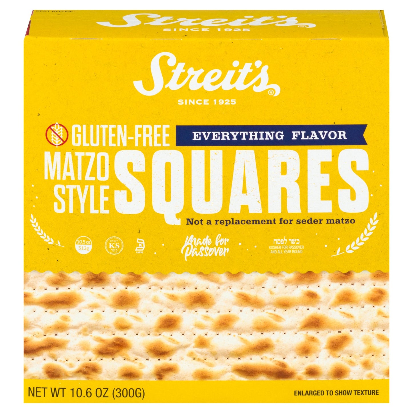 Streit's Everything Matzo Squares - 10.6 Oz - (Pack of 12)