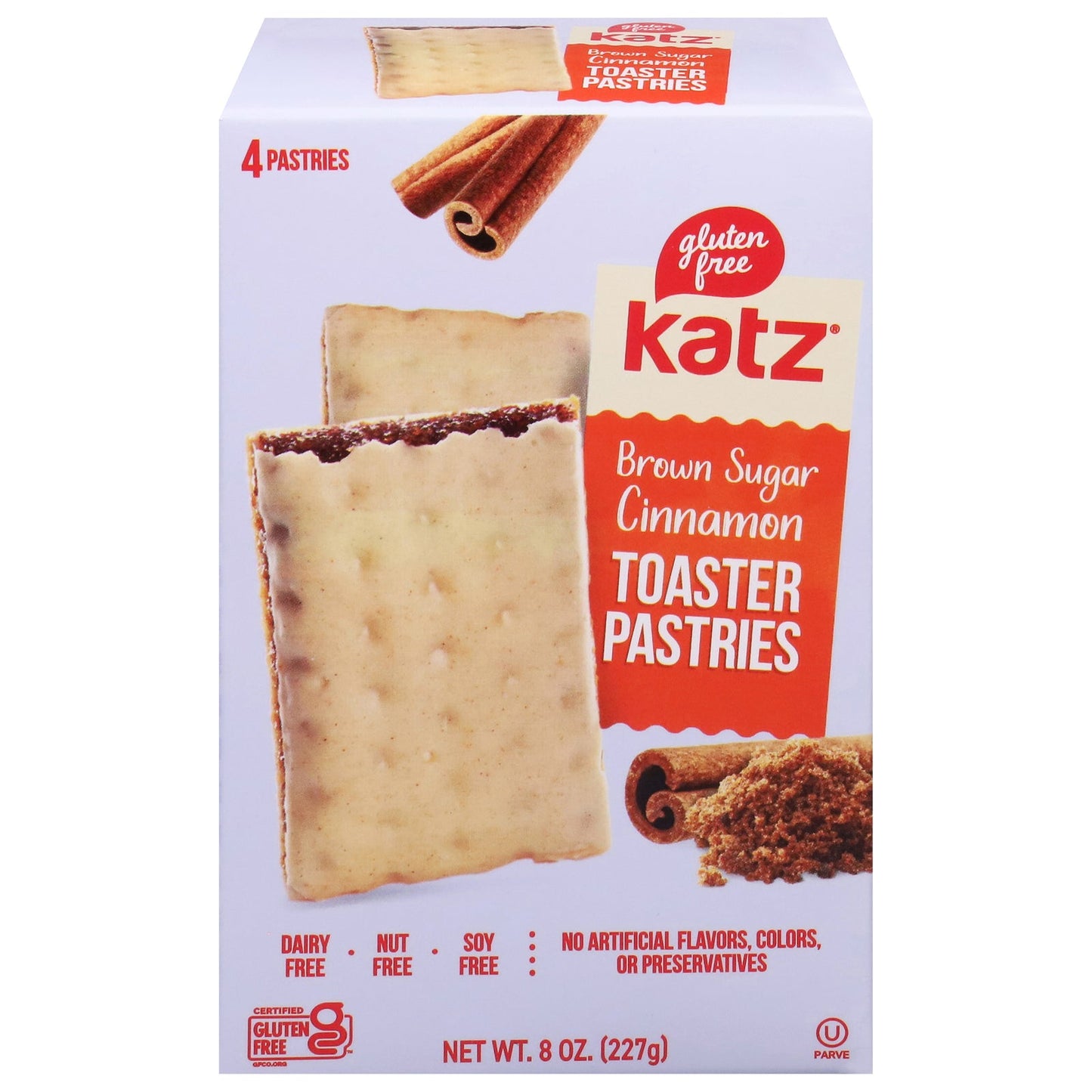 Katz Gluten Free Cinnamon Sugar Toaster Pastries - (Pack of 6 - 8 oz) - Gluten-Free Breakfast Treat