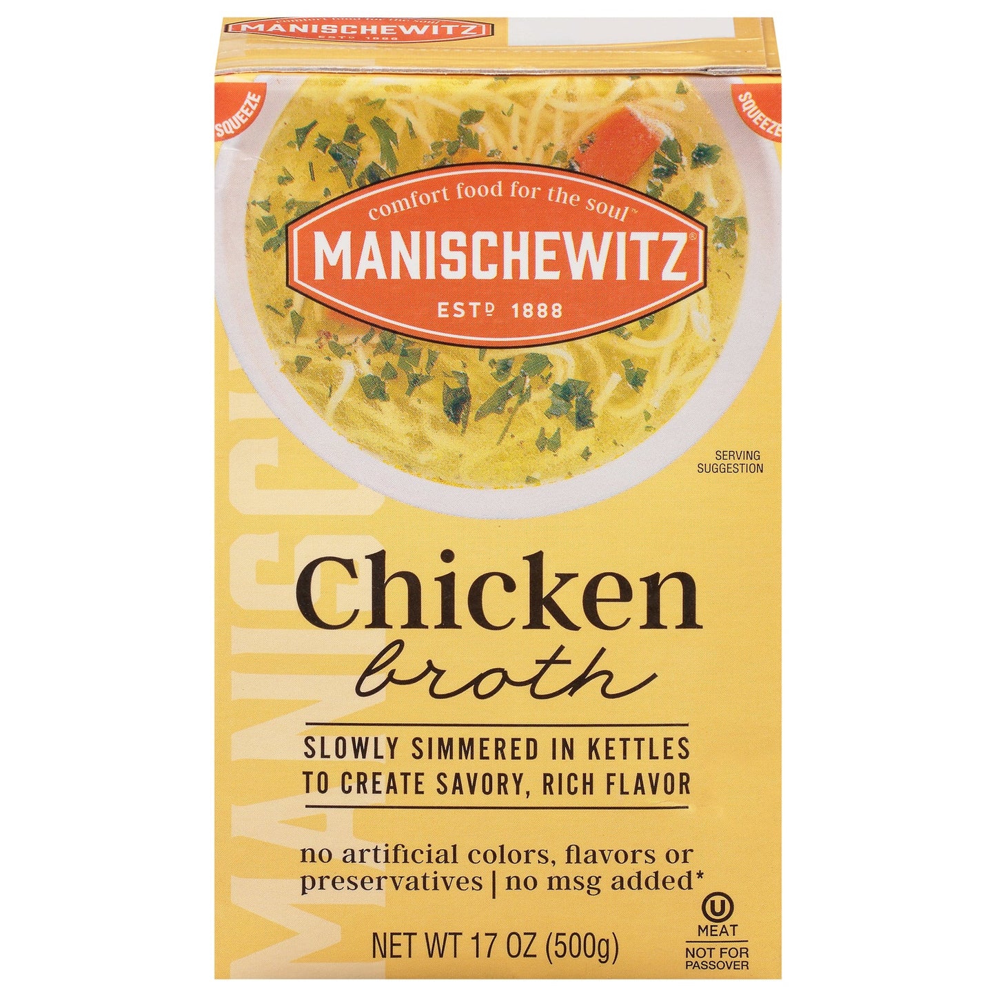 Manischewitz Chicken Broth, Aseptic, 17 fl oz (Pack of 12)