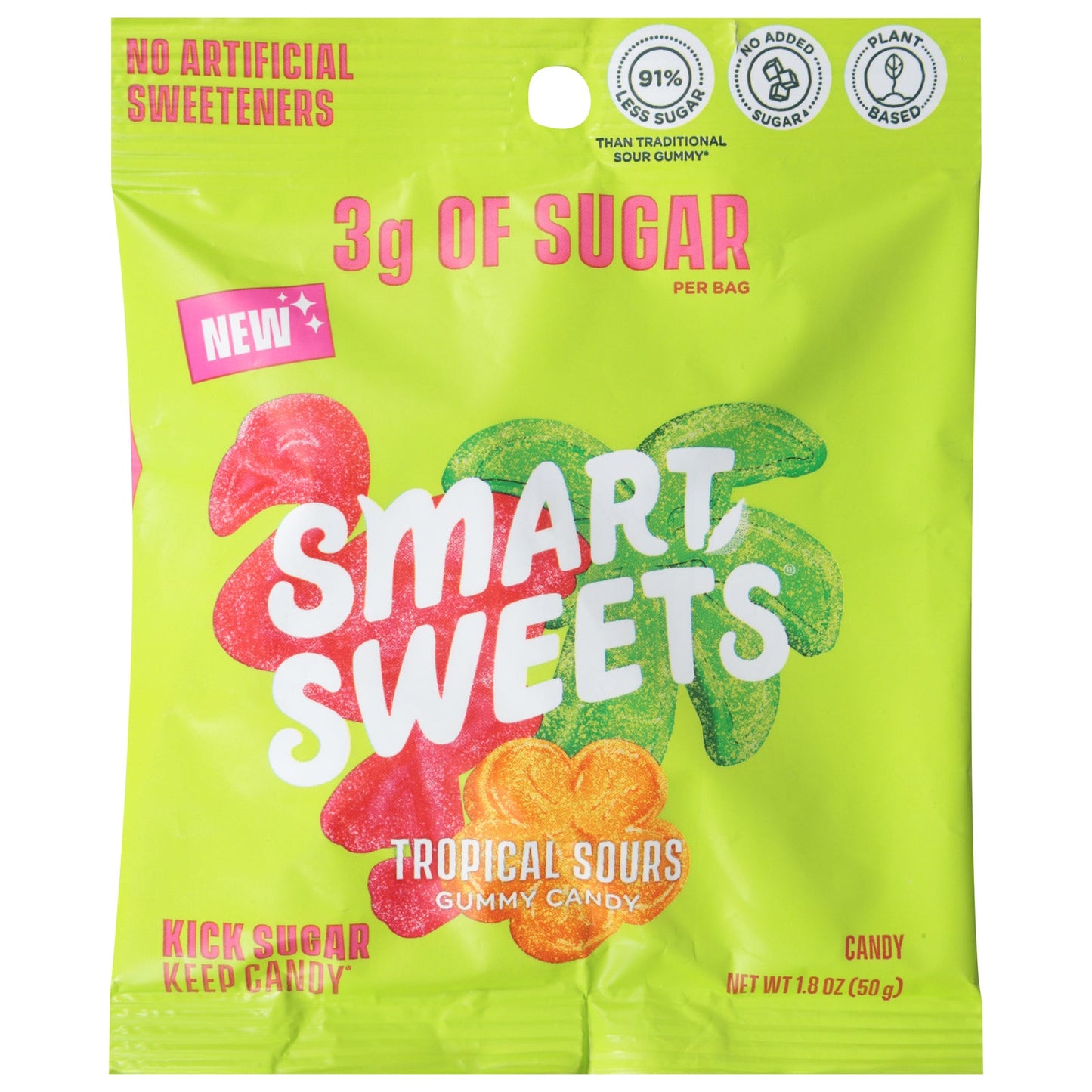 Smartsweets Tropical Sours Gummies, Low Sugar Candy (14 x 1.8 oz)