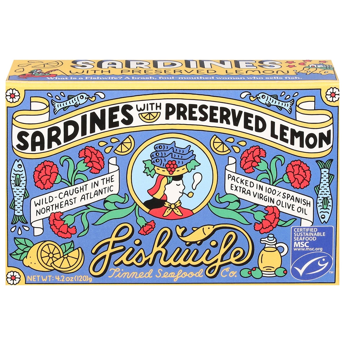 Fishwife Sardines Preserved Lemon (Pack of 12) - 4.2 oz - Premium Tinned Seafood