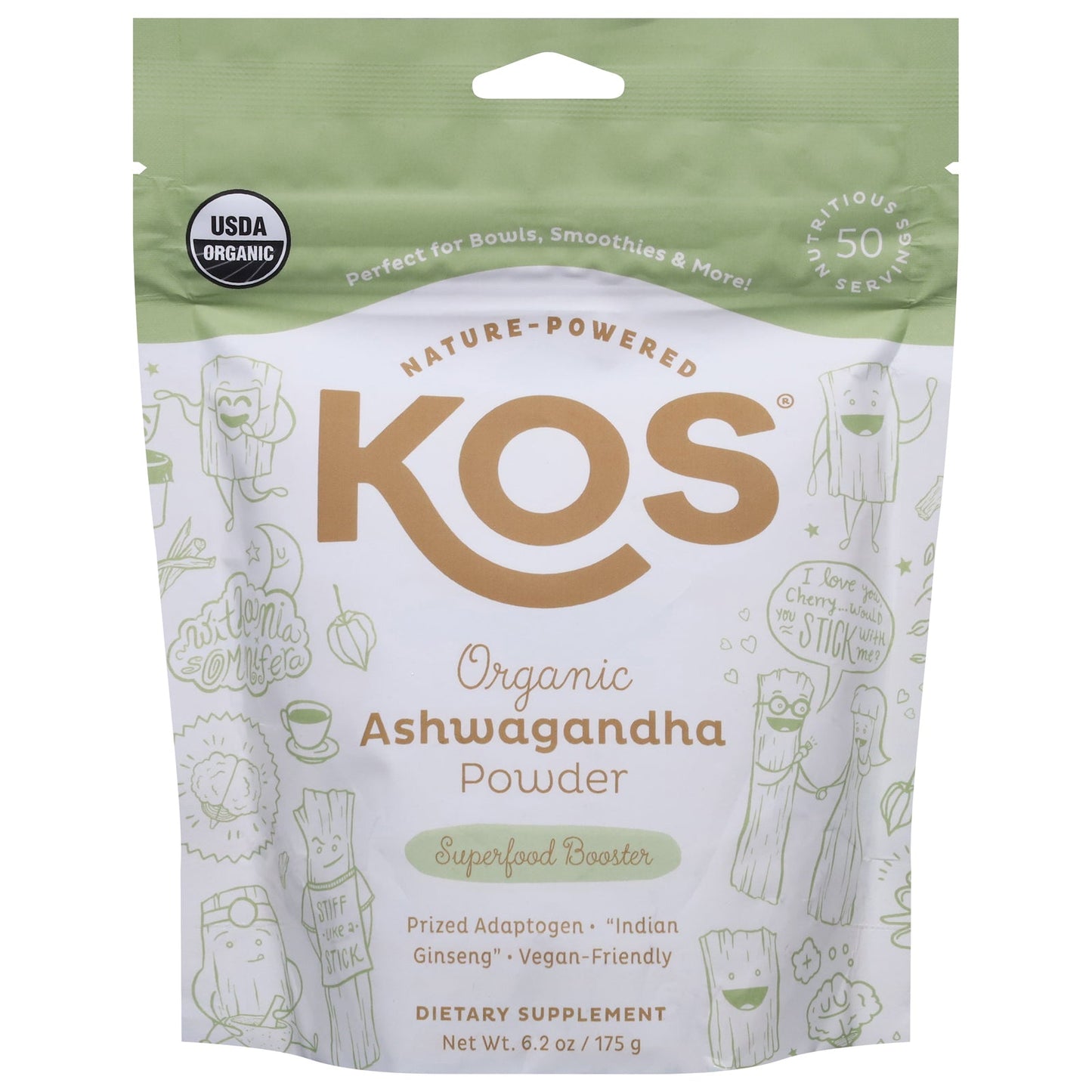Kos Organic Ashwagandha Powder - 6.2 oz - Stress Support & Adaptogen
