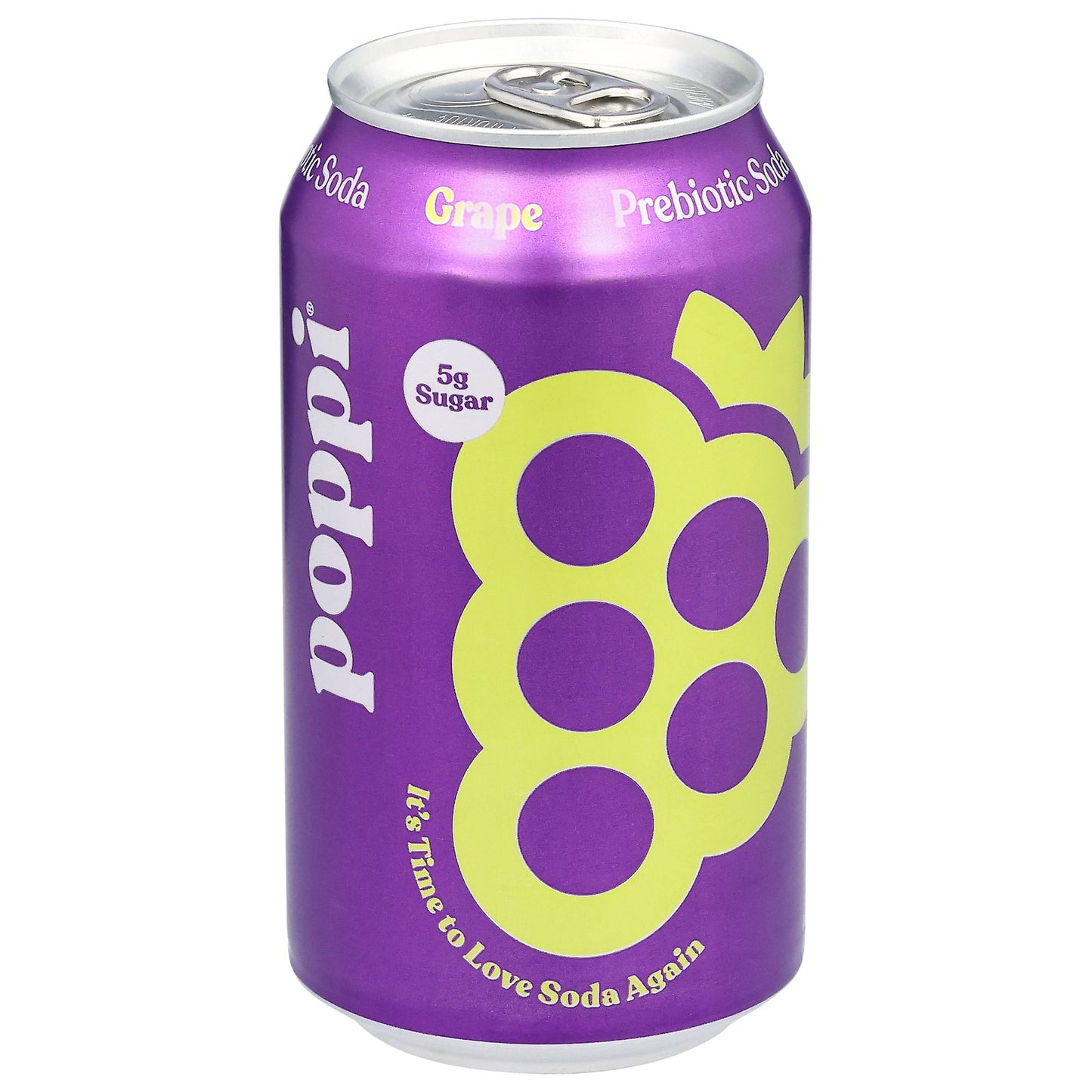 Poppi Prebiotic Soda, Grape Flavor, 12 fl oz (Pack of 12)