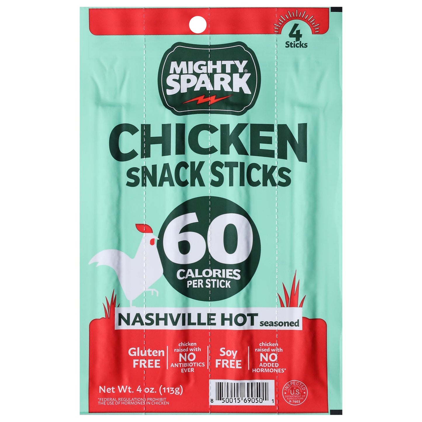 Mighty Spark Nashville Hot Chicken Snack Sticks - 8 x 4 oz Pouches