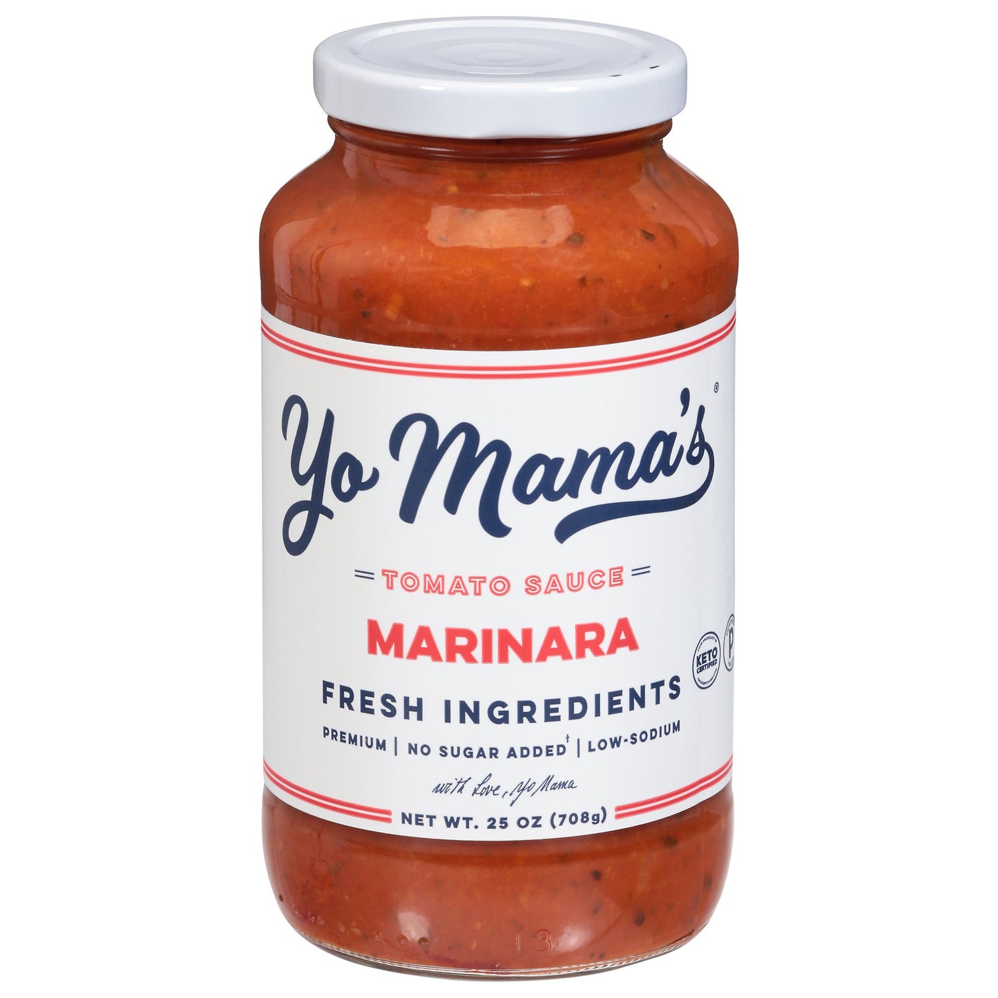Yo Mama's Foods Marinara Pasta Sauce (Pack of 6) - 25 oz - Authentic Italian Flavor