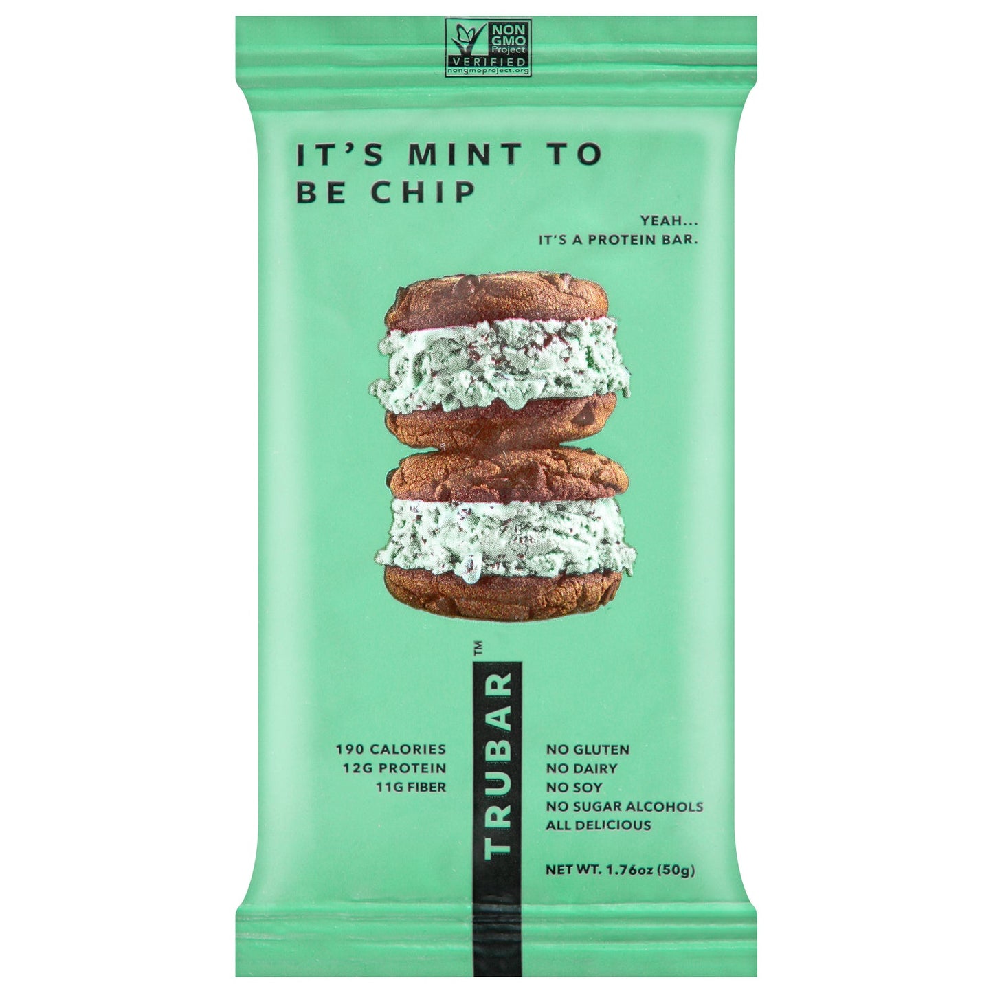 Trubar Bar Mint Chip Protein - Pack of 12 (1.76 Oz Each)