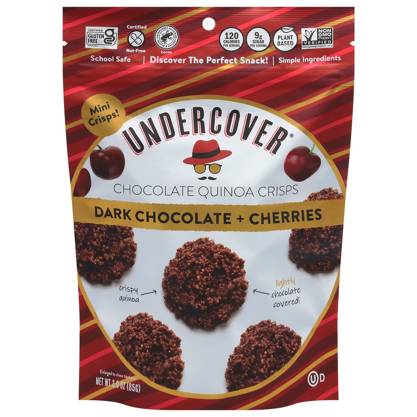 Undercover Chocolate Dark Chocolate Cherry Mini Crisps - 12 x 3 oz Cases