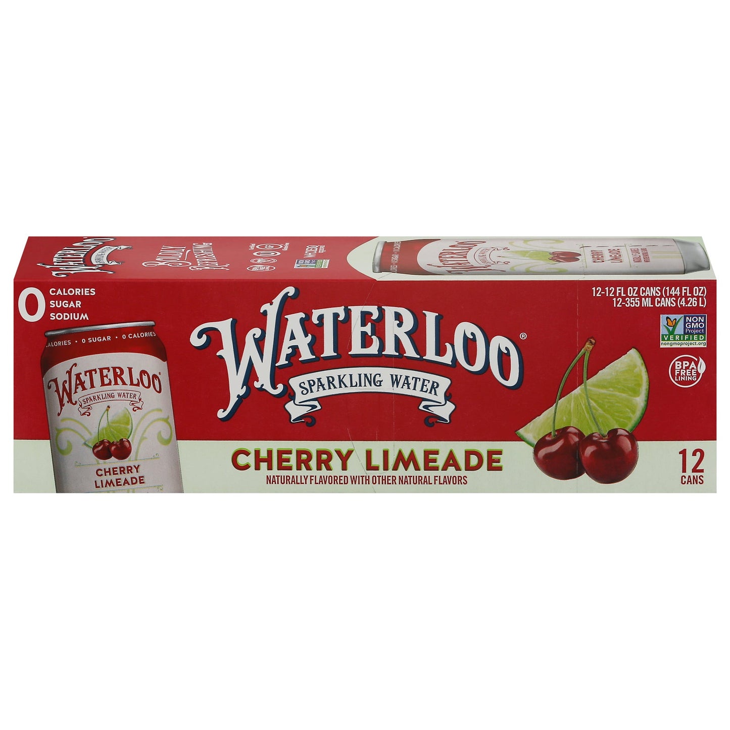 Waterloo Sparkling Water, Cherry Limeade, 24 (2 Packs of 12)