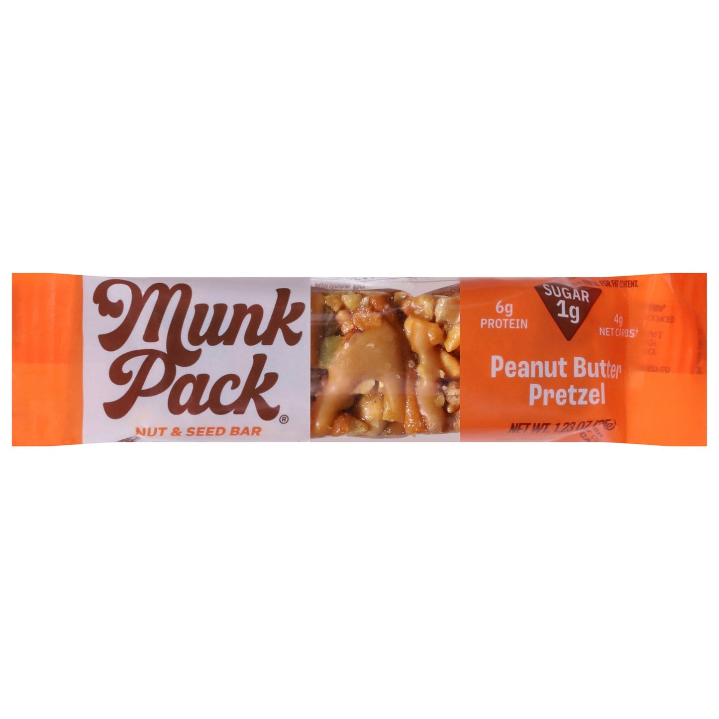 Munk Pack Keto Nut & Seed Bar, Peanut Butter Pretzel, 12 x 1.23 oz Bars