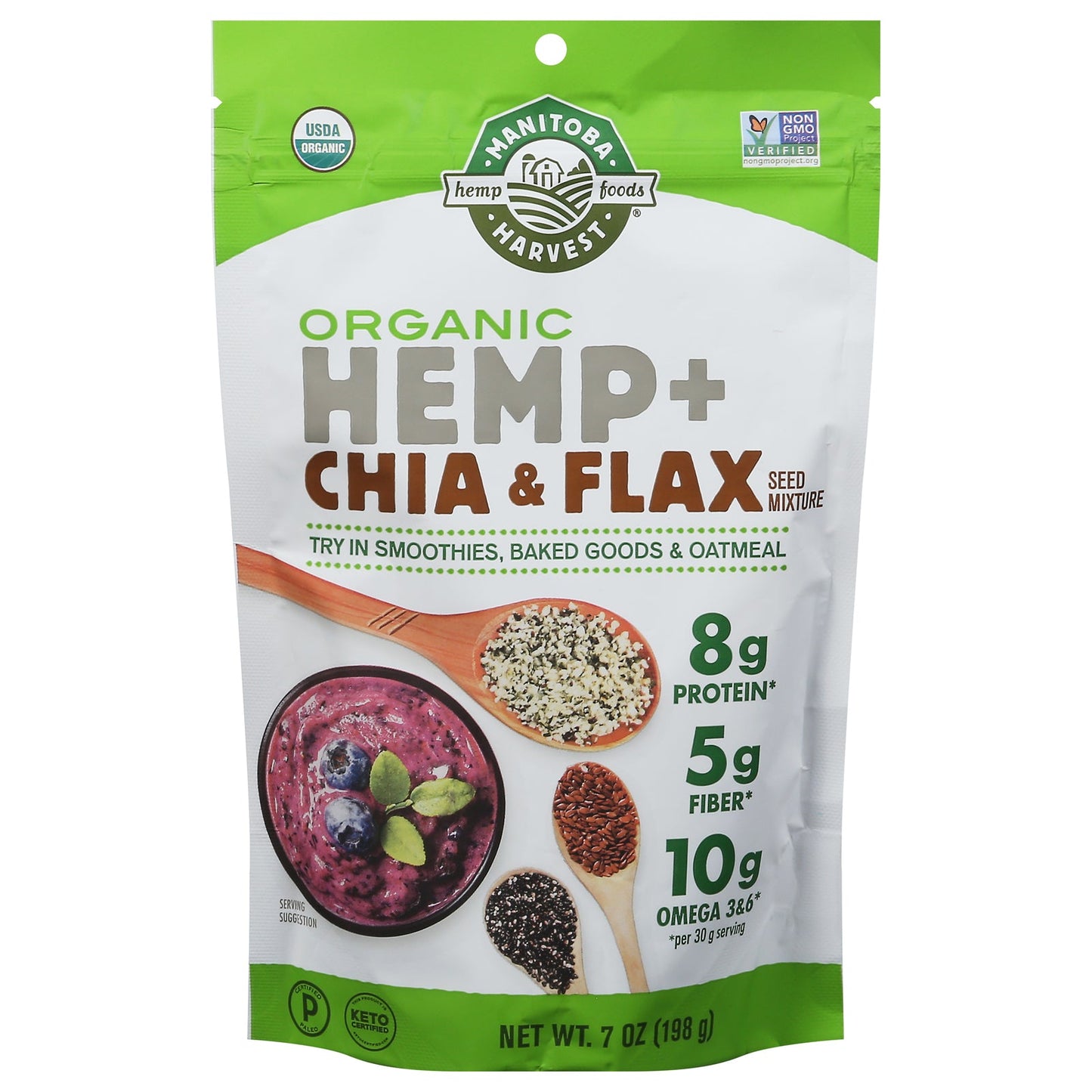Manitoba Harvest Seedmx Organic Hemp Chia Flax - 7 oz - Omega-3 Superfood Blend