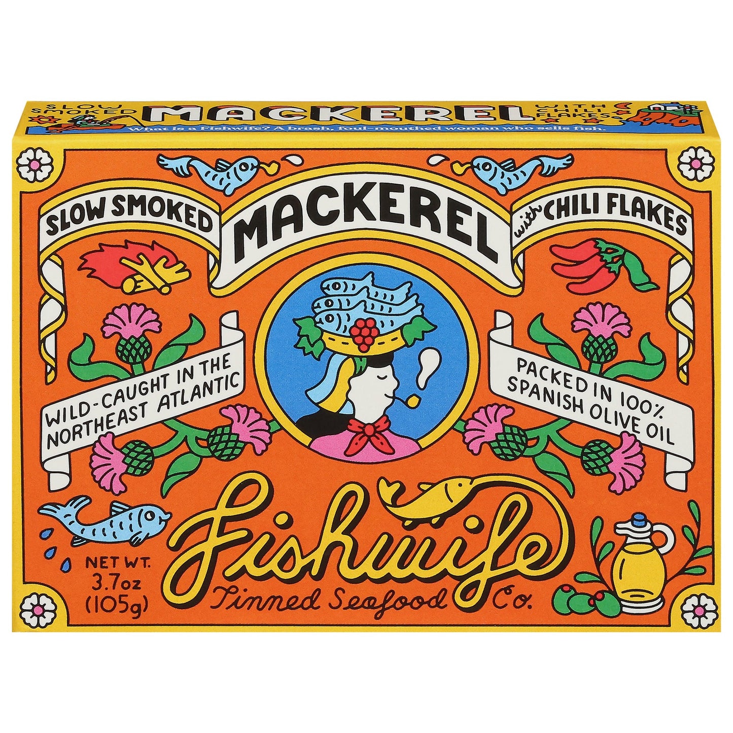 Fishwife Mackerel Chili Flakes - (Pack of 12) 3.7 oz - Spicy Seafood