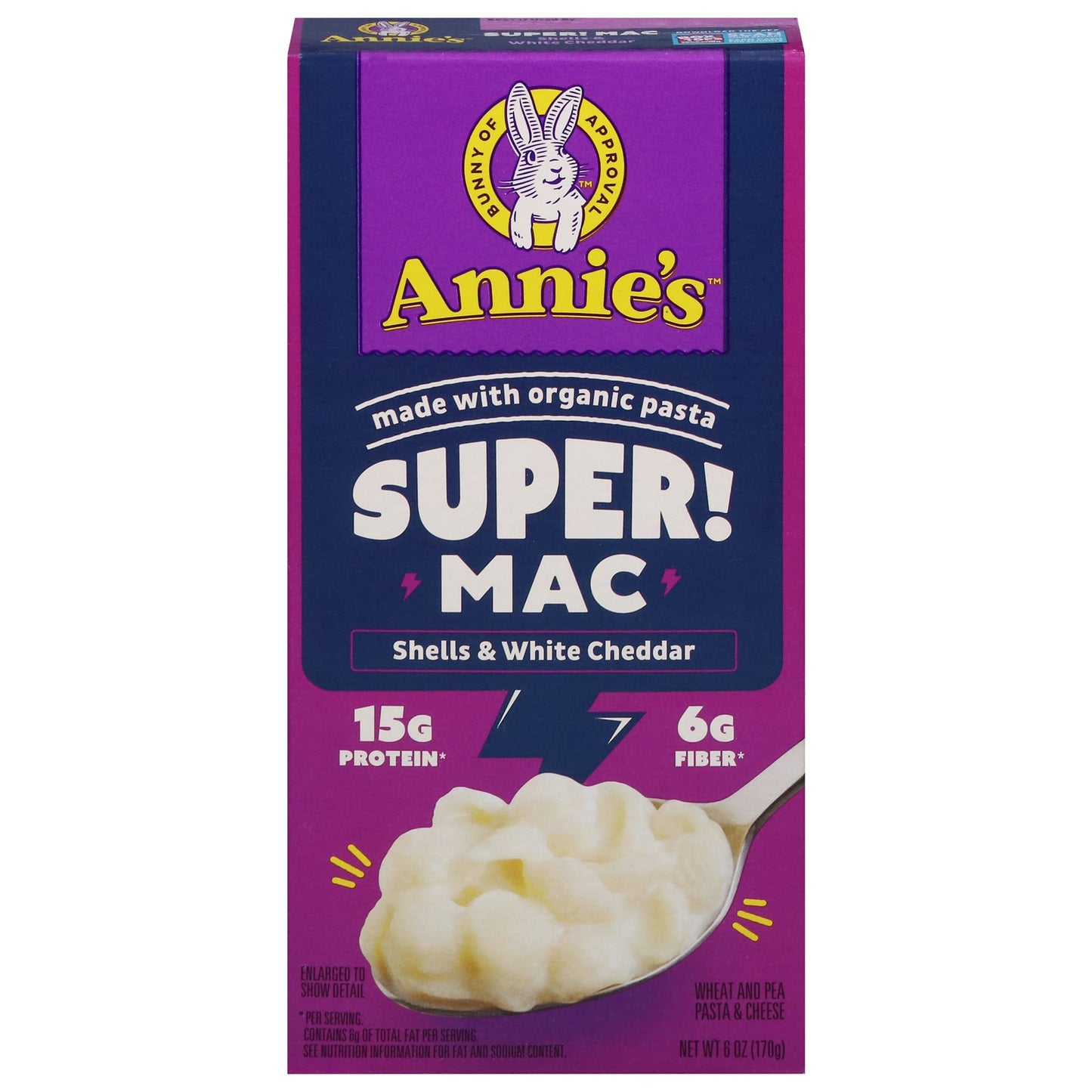 Annie's Homegrown Mac & Cheese, Organic Shells & White Cheddar, 12 of 6 oz Each