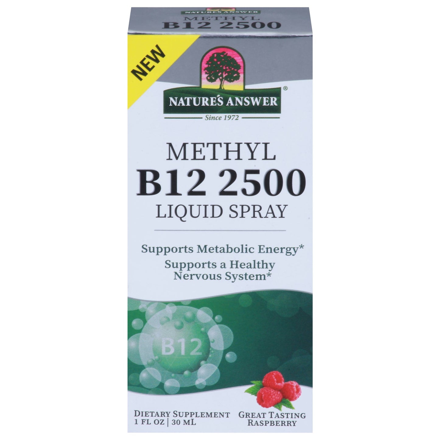 Nature's Answer B12 Methylcobalamin Liquid Spray - Energy & Nervous System Support 1 fl oz