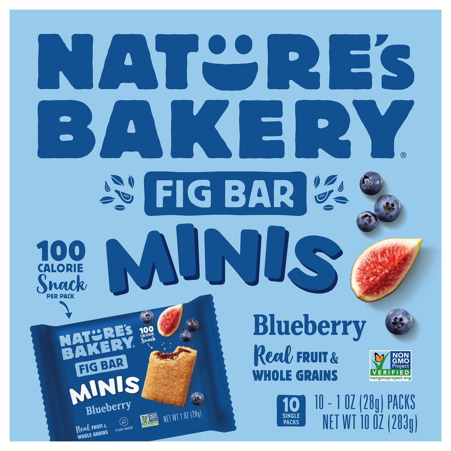 Nature's Bakery Blueberry Mini Fig Bars, 6 x 10 oz Packs
