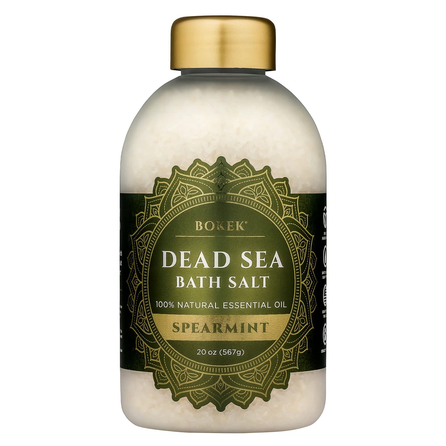 Bokek Dead Sea Bath Salt - Refreshing Spearmint, 21 Oz