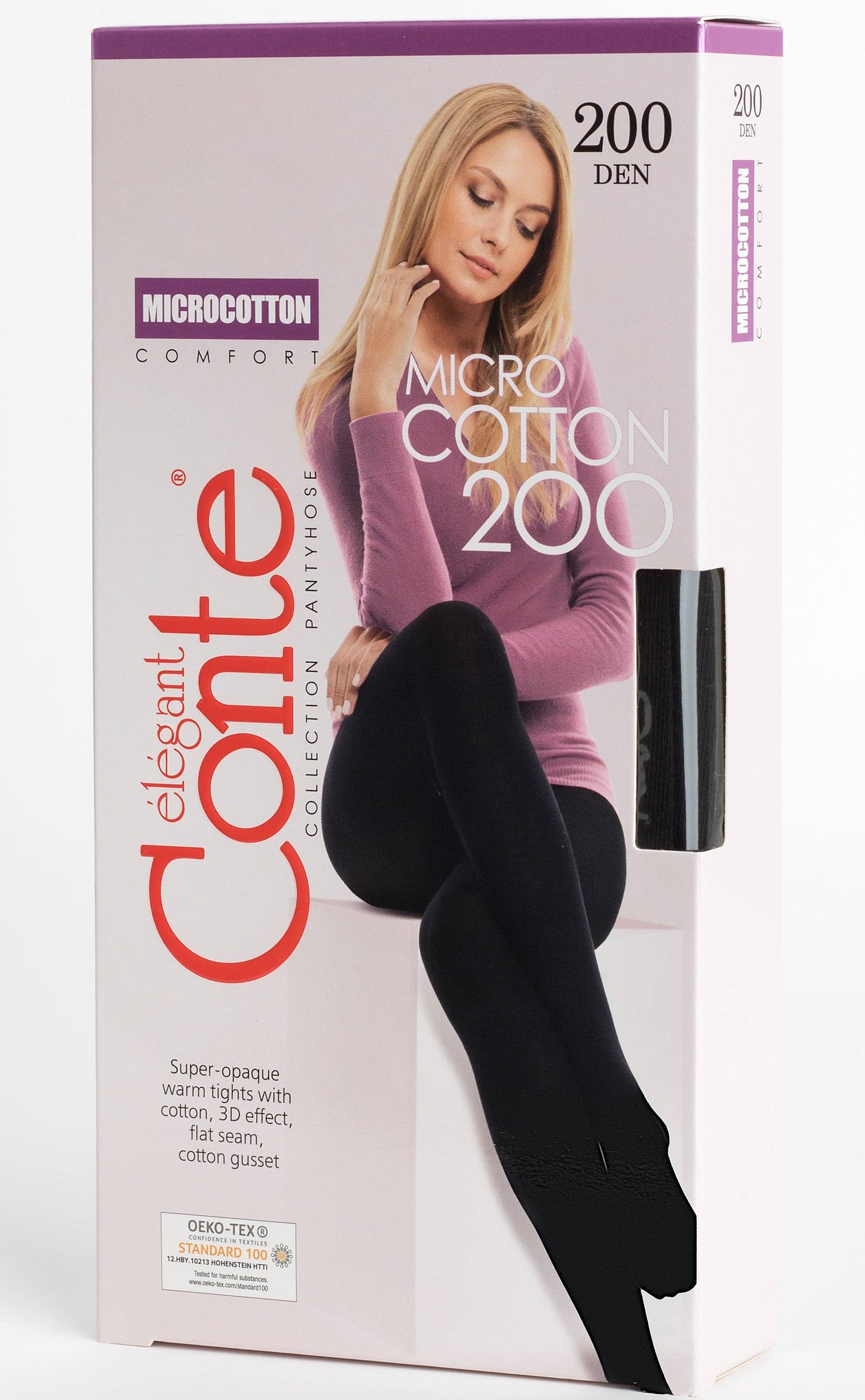 Conte Microcotton 200 Den - Cotton Warm Opaque Women's Tights (18С-70СП)