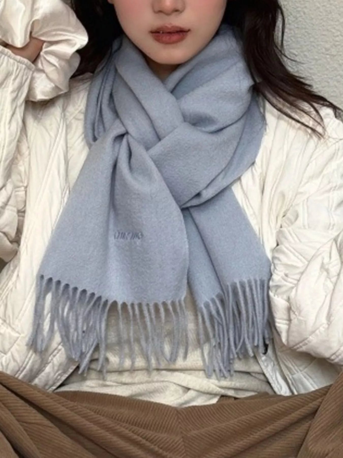 Fringe Solid Color Scarf