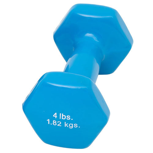 4 Lb Vinyl Dumbbell Weight - Ergonomic Grip, Color-Coded, Single