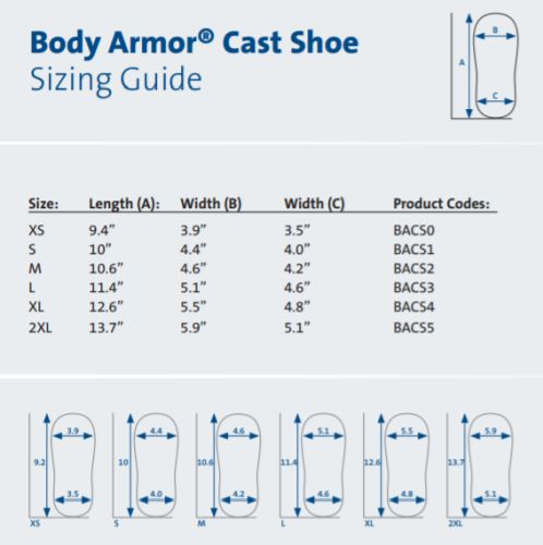 Body Armor Cast Shoe - Women's Large - Shock Absorbing, Secure Bungee Closure