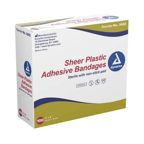 Sterile Adhesive Bandages 2 x 4-1/2 Sheer - 50 Count Box - Wound Care