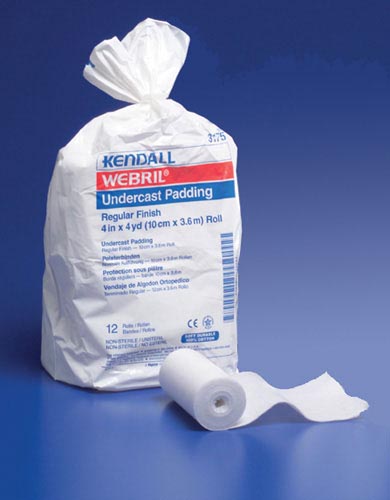 Webril 100% Cotton Undercast Padding - 4 in x 4 Yds Bag/12 - Soft Cushioning for Casting