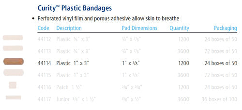 Curad Plastic Adhesive Bandages for Fingers 1 x 3 Inches, 50 Count Box