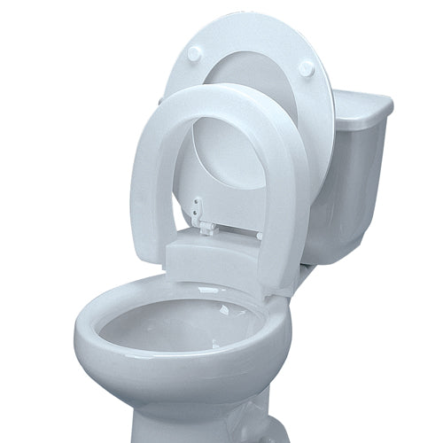 4 Inch Hinged Raised Toilet Seat for Easy Cleaning - 300 lb Capacity