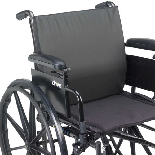 Wheelchair Back Cushion 16x17 with Lumbar Support, Waterproof Liner, and Anti-Sliding Base