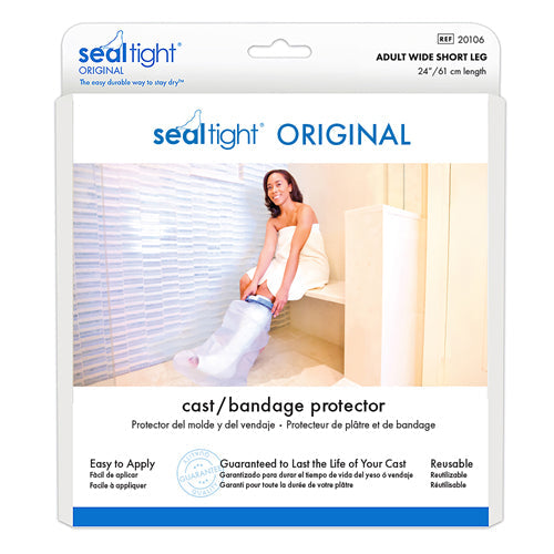 SEAL-TIGHT Original Cast Protector - Wide Short Leg 24" - Adult Waterproof Bandage Cover