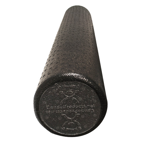 CanDo Extra Firm Foam Roller - 6 x 36 Inch - Black Composite - for Exercise Physical Therapy Muscle Recovery