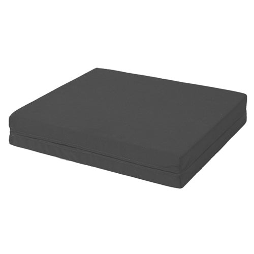 Durable Black Foam Wheelchair Cushion - 18" x 16" x 4" - Washable Cover