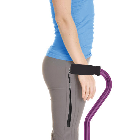 Blue Jay Purple Offset Cane with Comfort Foam Grip - 300 lbs Capacity