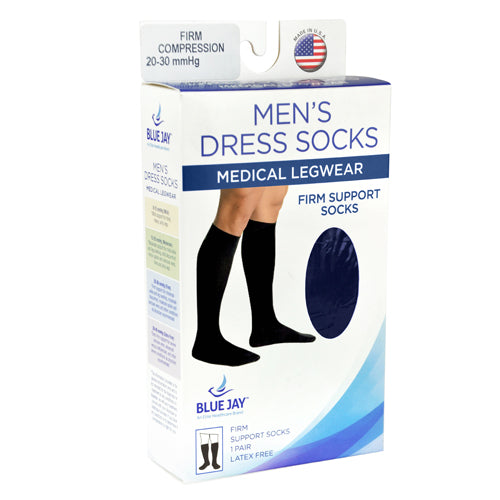 Men's Navy Compression Socks 20-30mmHg - Firm Support for Varicose Veins - Small