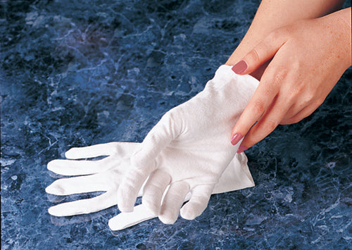 Carex Soft Hands Cotton Gloves - Small/Medium, Cream Absorption & Skin Protection (Box/6 Pair)