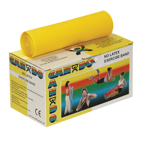 CanDo Non-Latex Yellow Exercise Band - X-Light Resistance, 6 Yard Roll