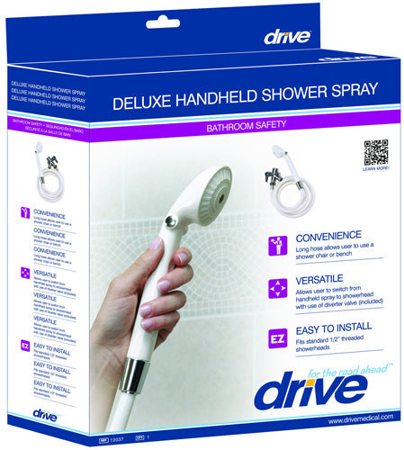 Handheld Shower Head with On/Off Switch, Diverter Valve, and 80-Inch Hose