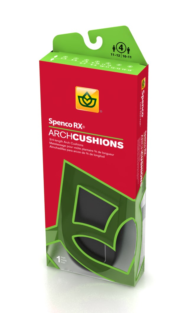 Spenco RX Arch Cushions - 3/4 Length Insoles - Women's 6-7, Men's 7-8 - Orthotic Support for Foot Pain Relief
