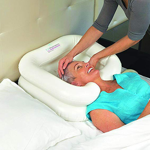 Inflatable Hair Washing Basin for Bedridden - Portable Shampoo Bowl with Drain Hose