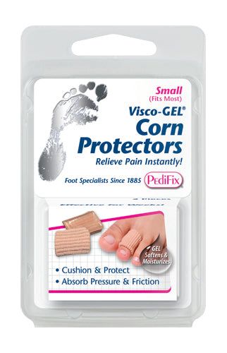 Visco-Gel Corn Cushions with Vitamin E - Small Fabric Sleeves - Pack of 2