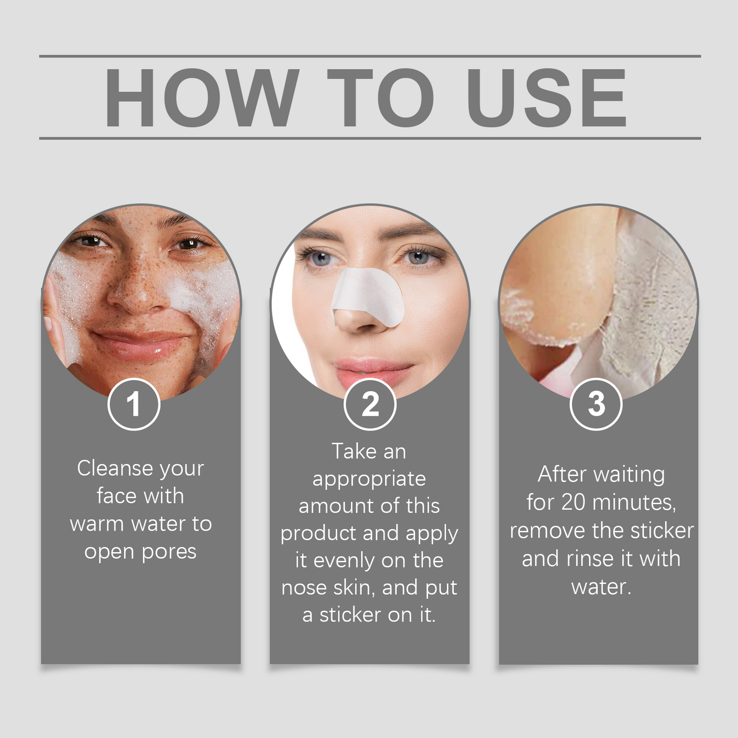 Hoygi Blackhead Nose Mask Facial Cleansing Nose Blackhead Acne With Large Pores Improves Skin Cleansing Nose Mask