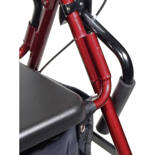 Duet Rollator Transport Chair Combo - Lightweight, Padded Seat, 300 lb Capacity - Black