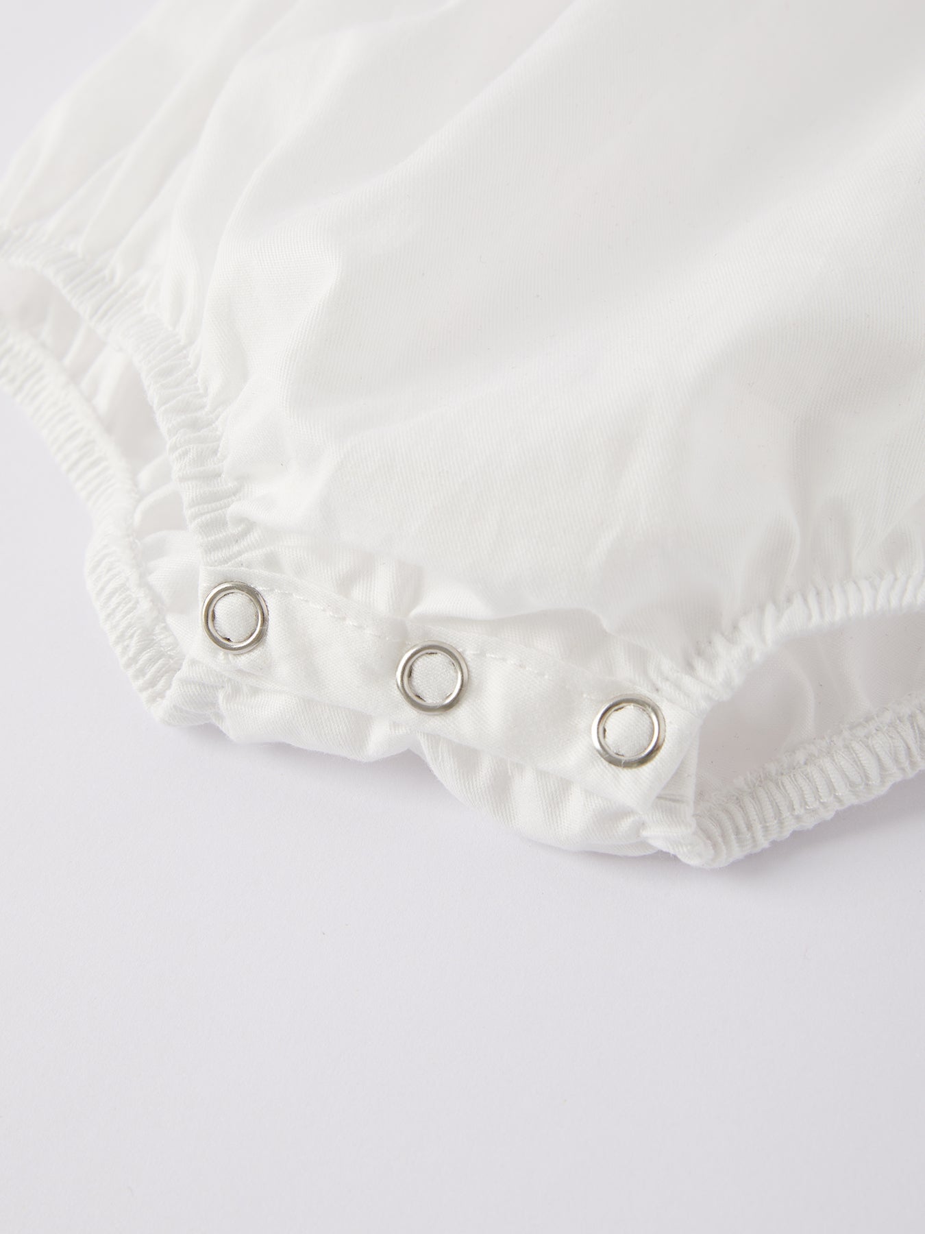 White Smocked Church Christ Bishop Christening Girls Romper