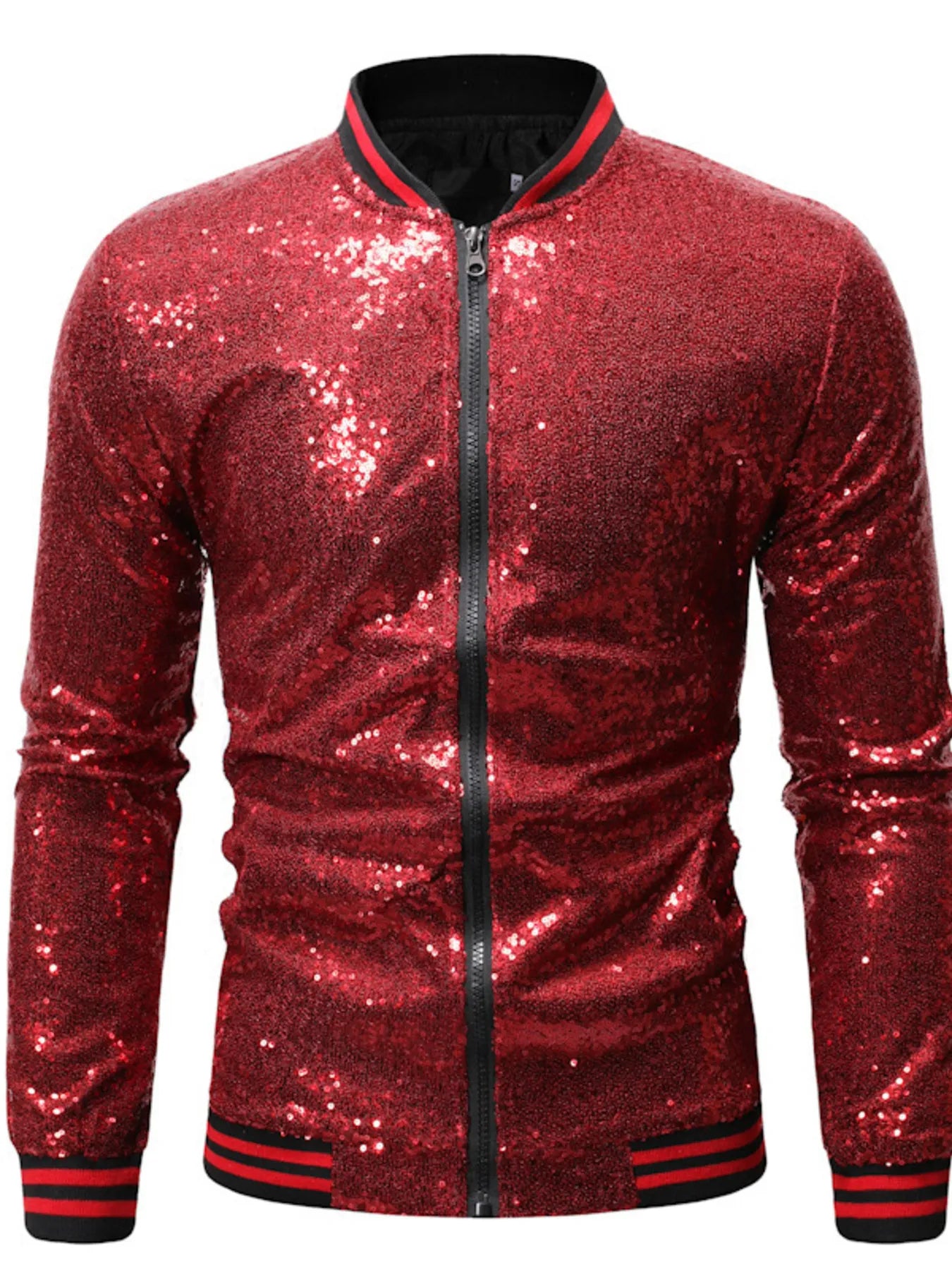 Men's Sequin Zip Up Jacket
