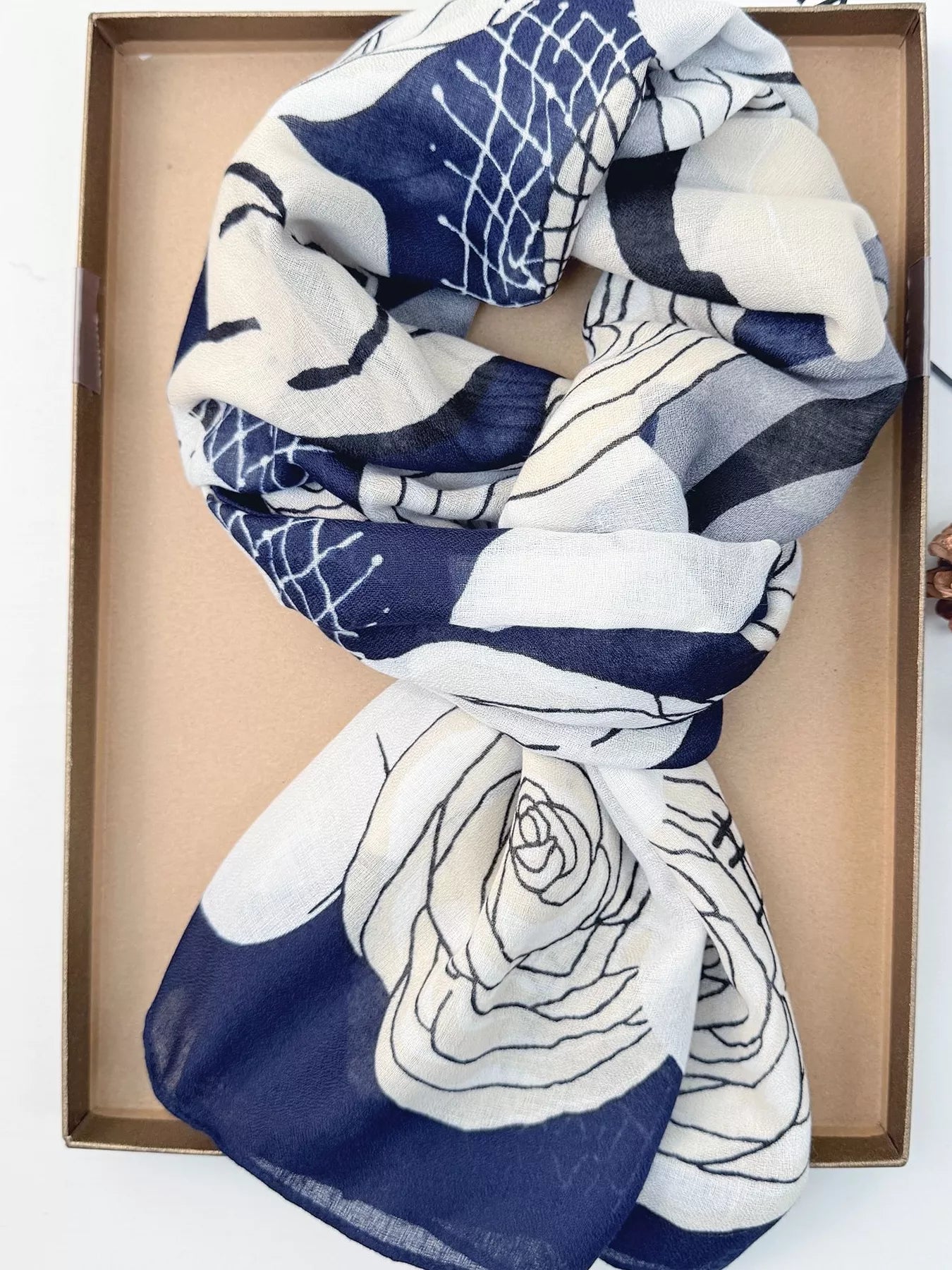 Flower Print Lightweight Scarf