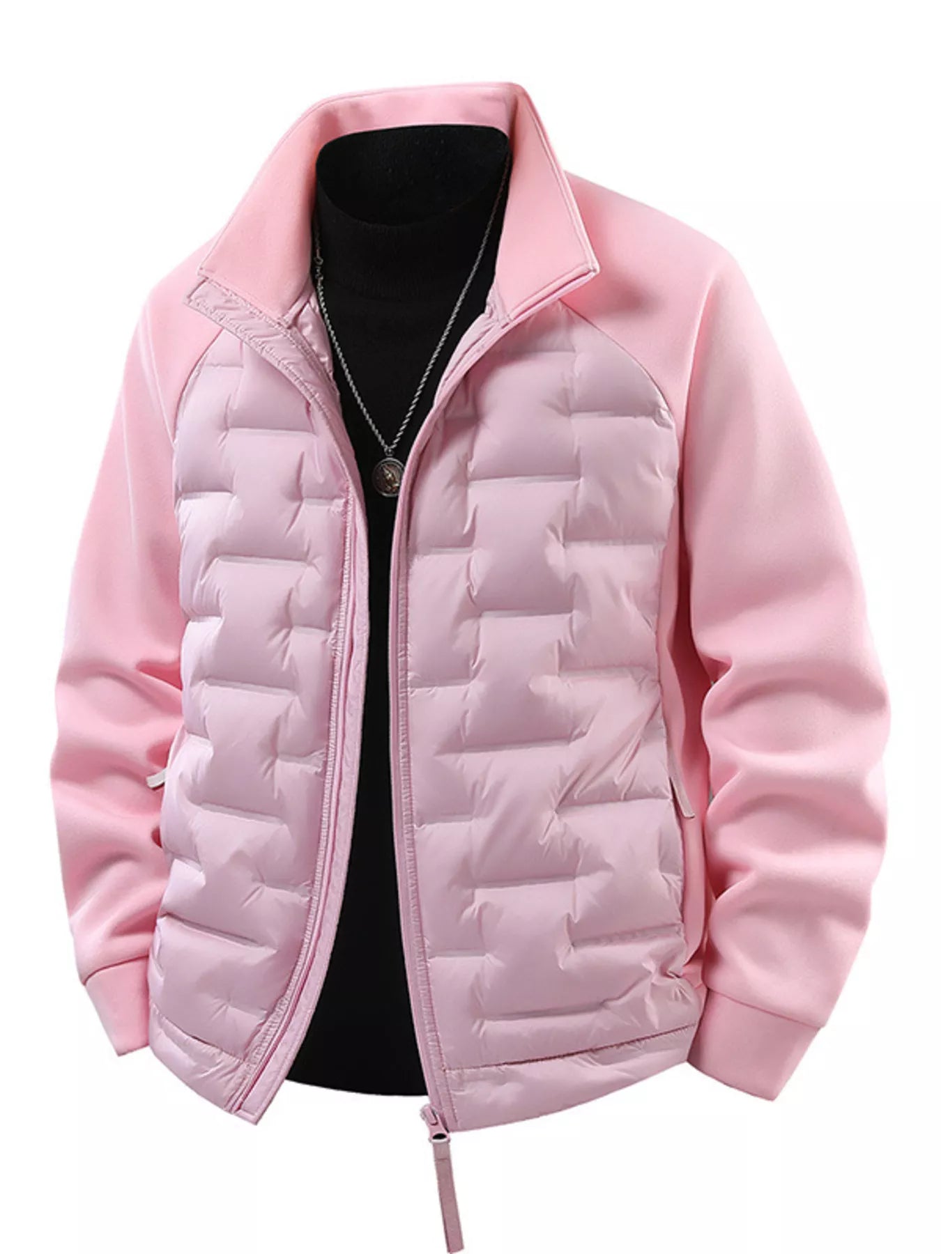 Men's Plus Size Lightweight Padded Stand Collar Jacket