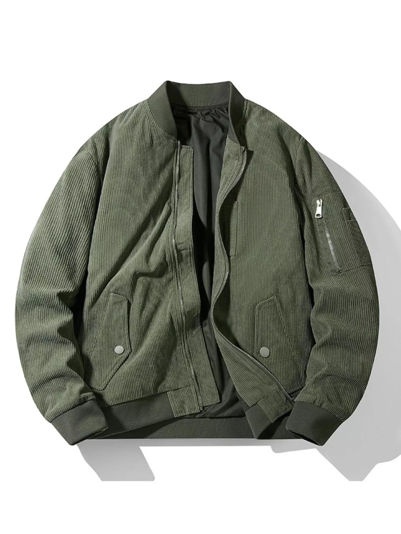 Men's Plus Size Zip Up Long Sleeve Jacket