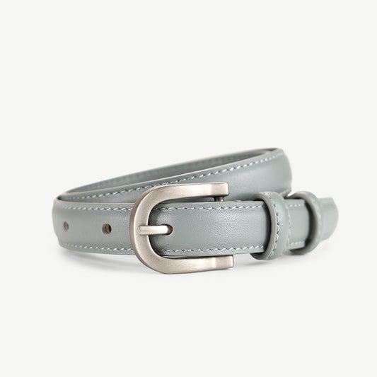 Classic Leather Skinny Belt